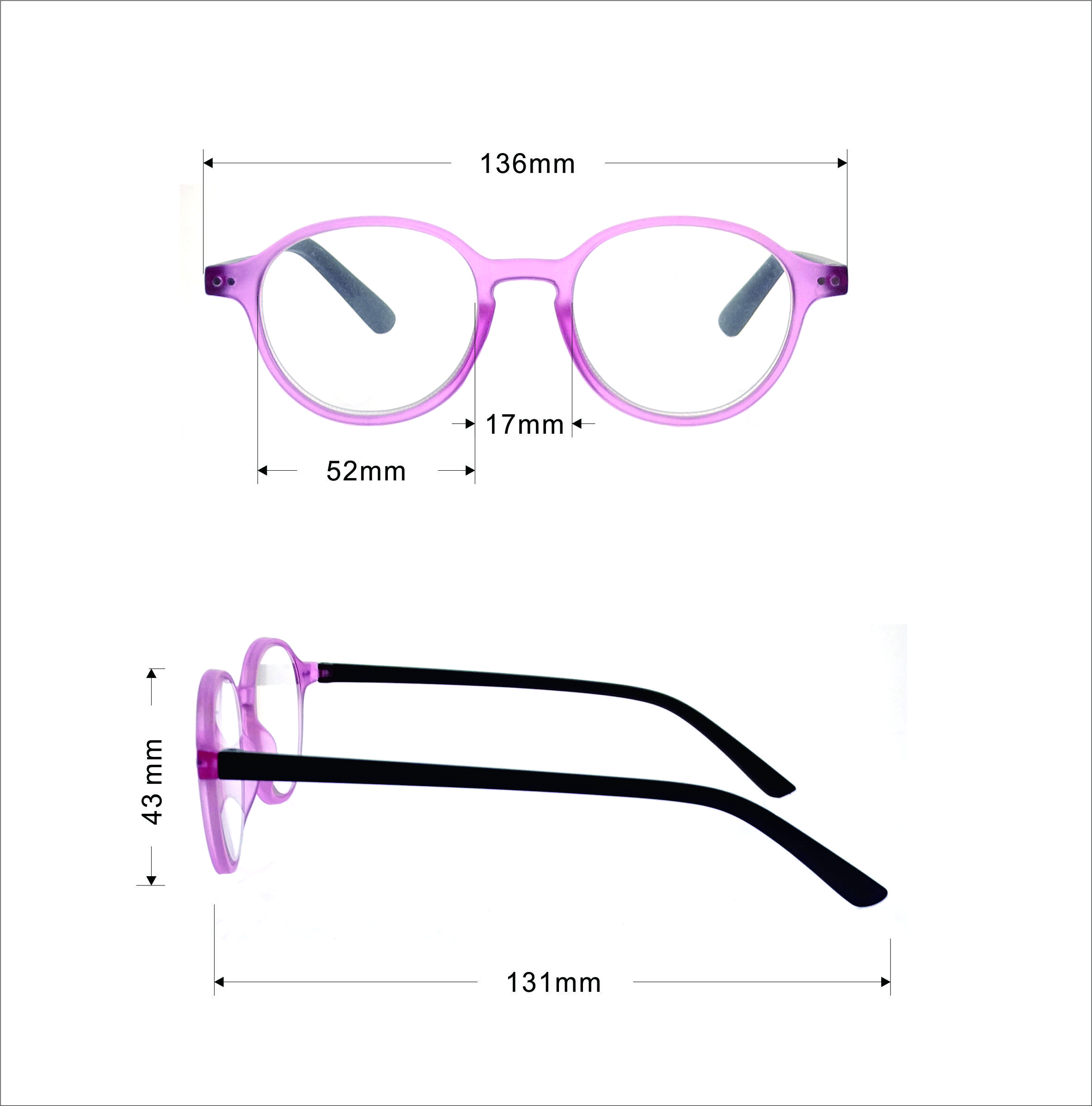 Gafas ópticas Marco de anteojos Vidrio óptico Logotipo personalizado LR-P6597