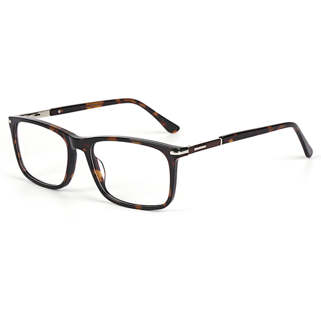 Marcos de gafas ópticas de acetato transparente con logotipo personalizado de gafas cuadradas de moda EM2915