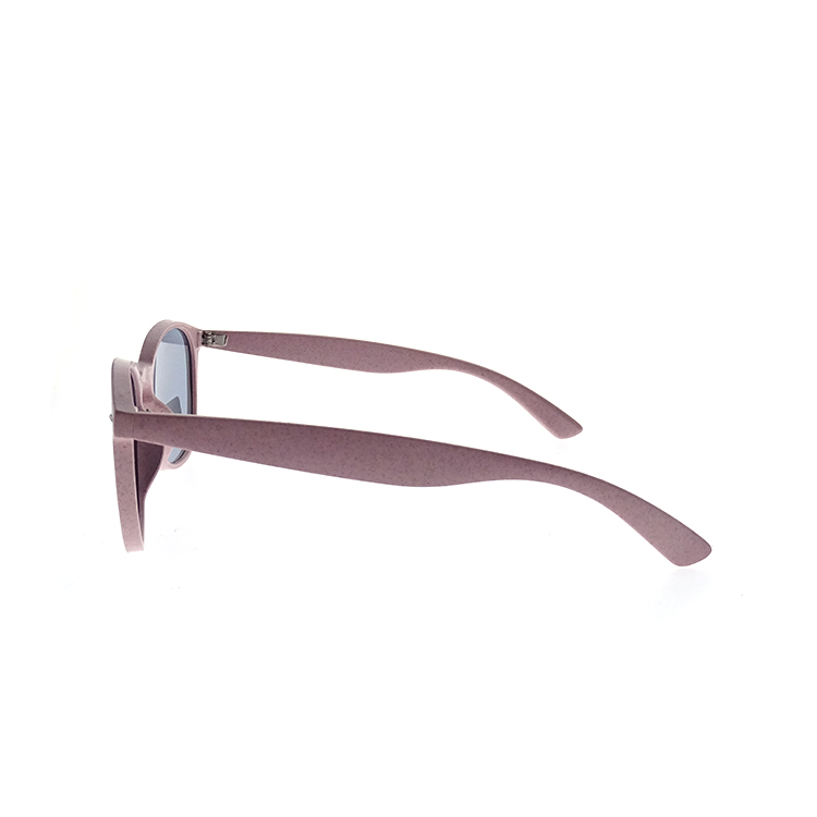 Moda mujer lente polarizada rosa redonda PC gafas de sol LS-P1156