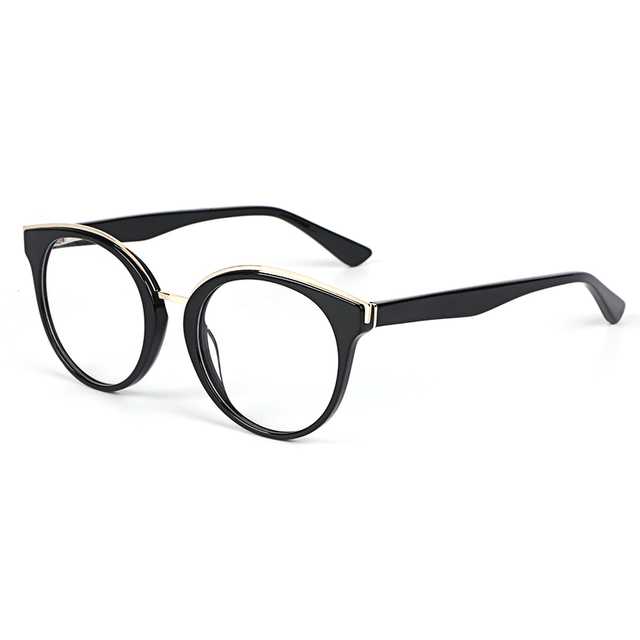 Gafas ópticas de acetato elegante, redondas, flexibles, a la moda, EM2932